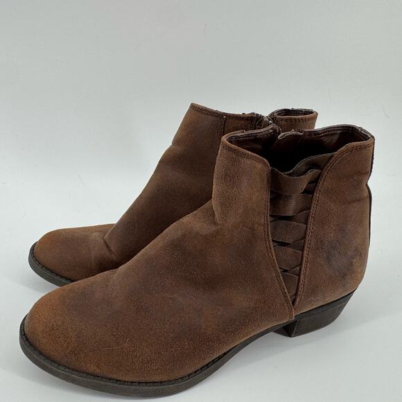 Carlos by Carlos Santana Brown Suede Ankle Booties 7M Western Boho Zip BERT - Picture 3 of 9